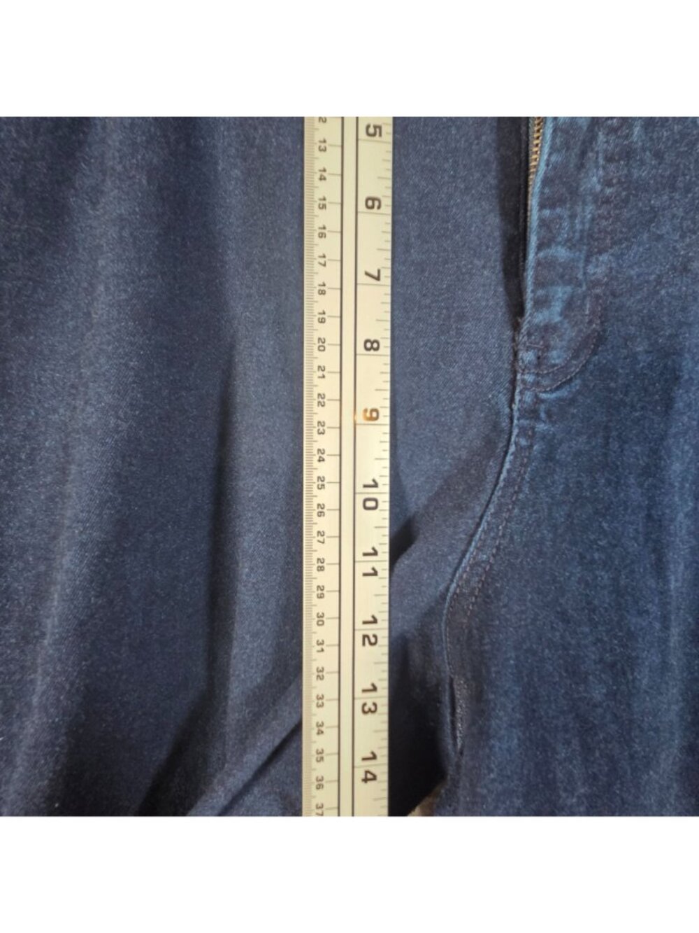 Ava & Viv Wide Leg Cropped Jeans Plus Size Raw Hem Dark Wash Denim 22 - Picture 4 of 10